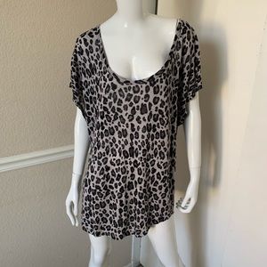 JOIE NEW! Animal Print Linen Knit Tunic Sweater L